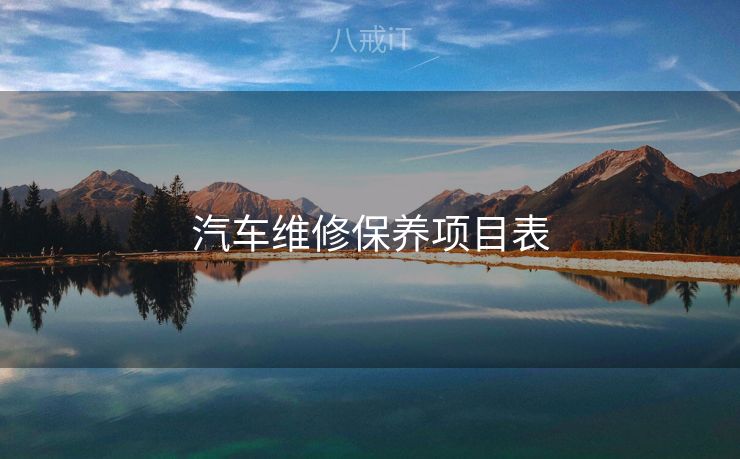 汽车维修保养项目表 汽车维修保养项目表