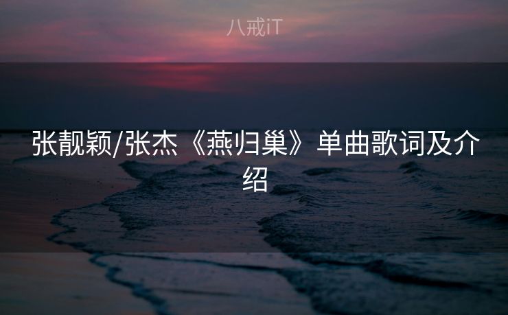 张靓颖/张杰《燕归巢》单曲歌词及介绍