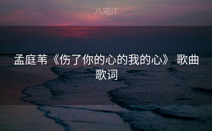 孟庭苇《伤了你的心的我的心》 歌曲歌词