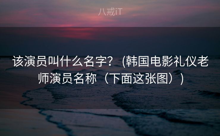 该演员叫什么名字？ (韩国电影礼仪老师演员名称（下面这张图）)