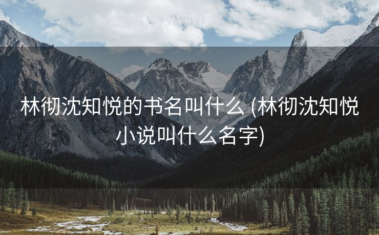 林彻沈知悦的书名叫什么 (林彻沈知悦小说叫什么名字)