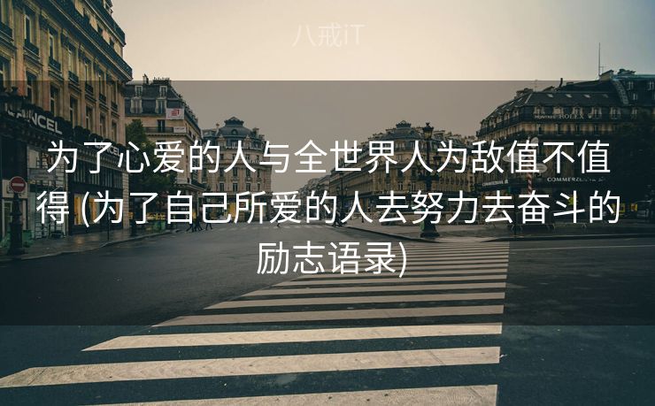 为了心爱的人与全世界人为敌值不值得 (为了自己所爱的人去努力去奋斗的 励志语录)