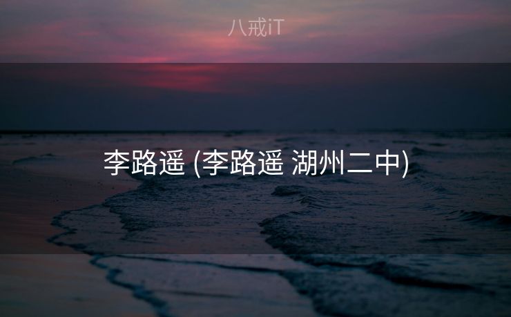 李路遥 (李路遥 湖州二中)