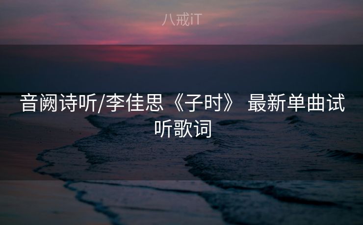 音阙诗听/李佳思《子时》 最新单曲试听歌词