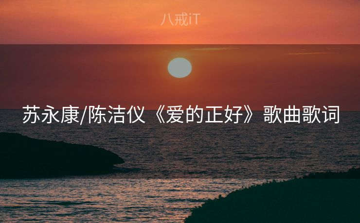 苏永康/陈洁仪《爱的正好》歌曲歌词