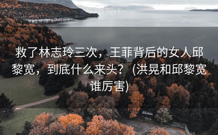 救了林志玲三次，王菲背后的女人邱黎宽，到底什么来头？ (洪晃和邱黎宽谁厉害)