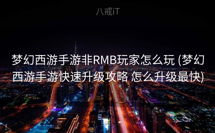 梦幻西游手游非RMB玩家怎么玩 (梦幻西游手游快速升级攻略 怎么升级最快)