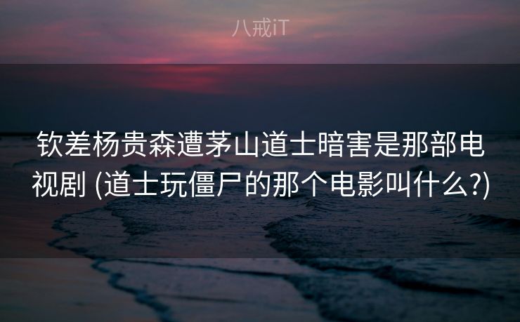 钦差杨贵森遭茅山道士暗害是那部电视剧 (道士玩僵尸的那个电影叫什么?)