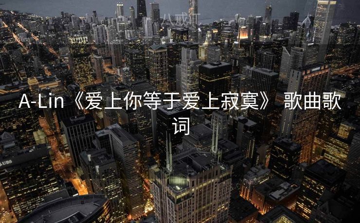 A-Lin《爱上你等于爱上寂寞》 歌曲歌词