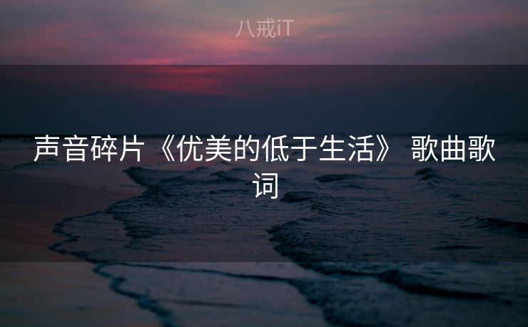 声音碎片《优美的低于生活》 歌曲歌词