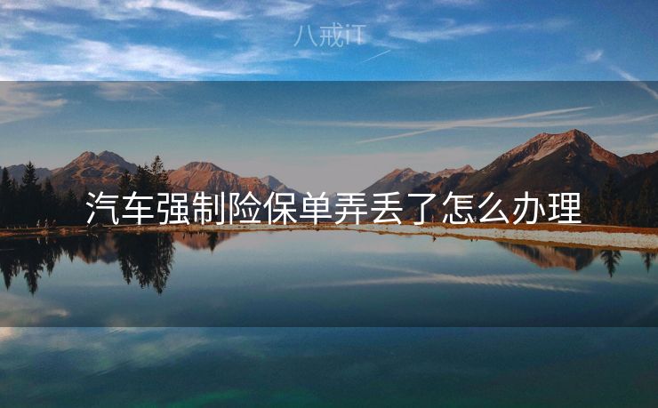  汽车强制险保单弄丢了怎么办理