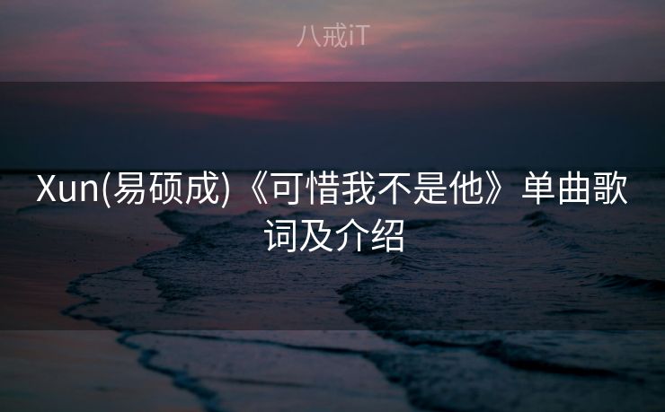 Xun(易硕成)《可惜我不是他》单曲歌词及介绍