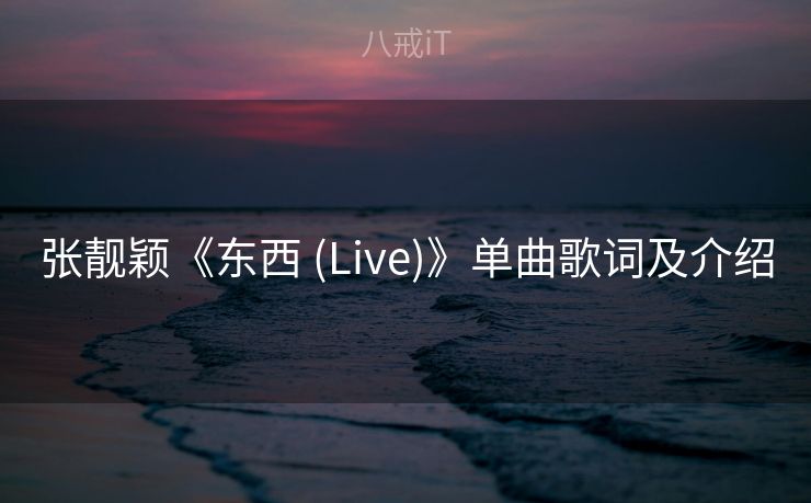 张靓颖《东西 (Live)》单曲歌词及介绍 张靓颖《东西 (Live)》单曲歌词及介绍