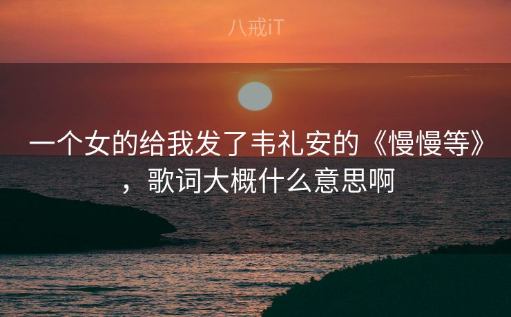 一个女的给我发了韦礼安的《慢慢等》,歌词大概什么意思啊 一个女的给我发了韦礼安的《慢慢等》,歌词大概什么意思啊