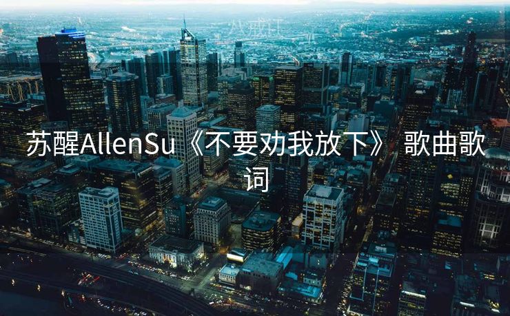 苏醒AllenSu《不要劝我放下》 歌曲歌词
