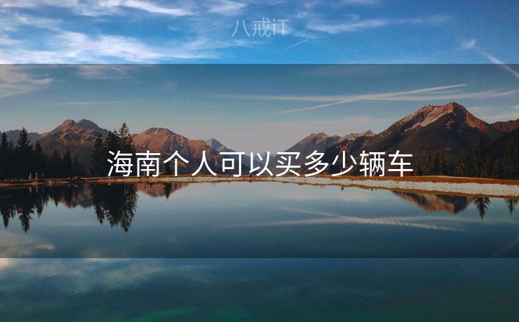 海南个人可以买多少辆车