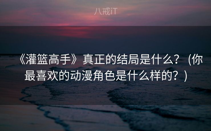 《灌篮高手》真正的结局是什么？ (你最喜欢的动漫角色是什么样的？)