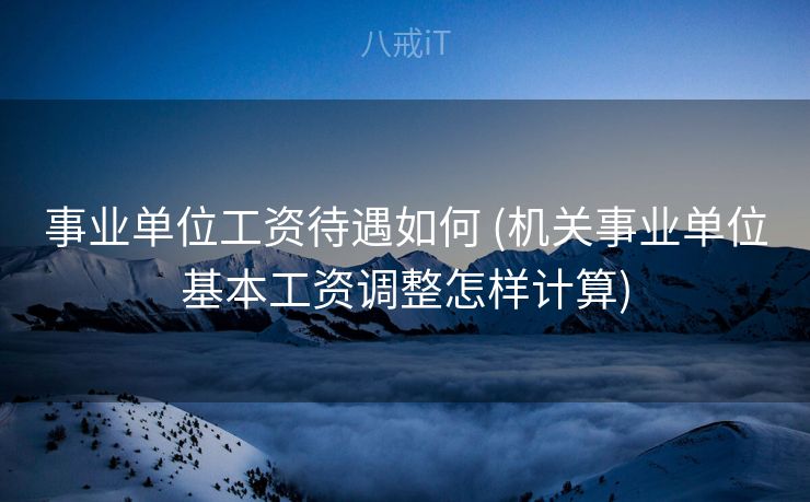 事业单位工资待遇如何 (机关事业单位基本工资调整怎样计算)