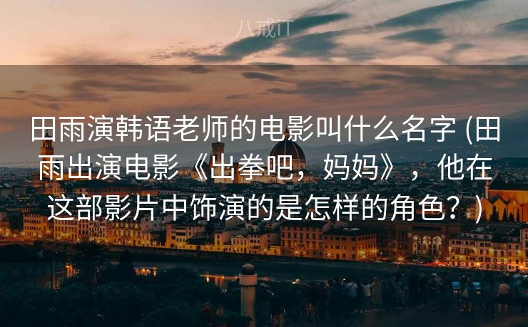 田雨演韩语老师的电影叫什么名字 (田雨出演电影《出拳吧，妈妈》，他在这部影片中饰演的是怎样的角色？)