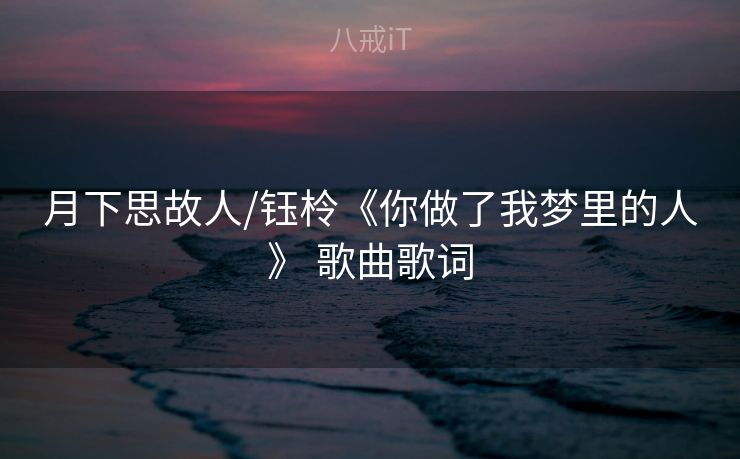 月下思故人/钰柃《你做了我梦里的人》 歌曲歌词