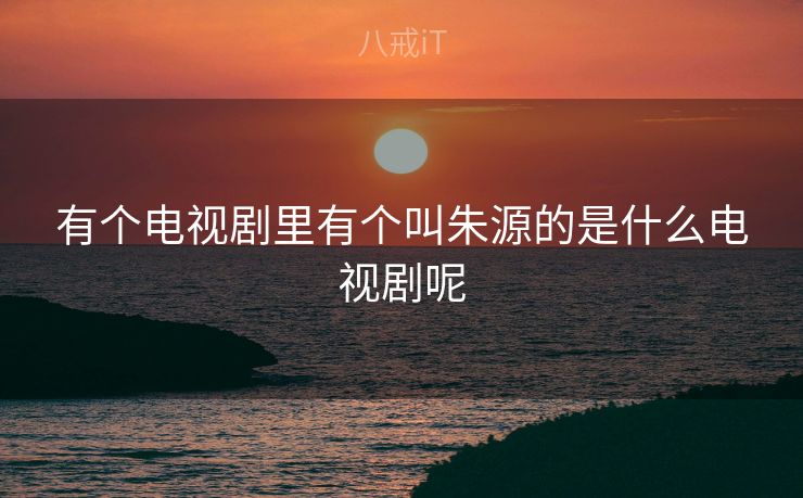 有个电视剧里有个叫朱源的是什么电视剧呢