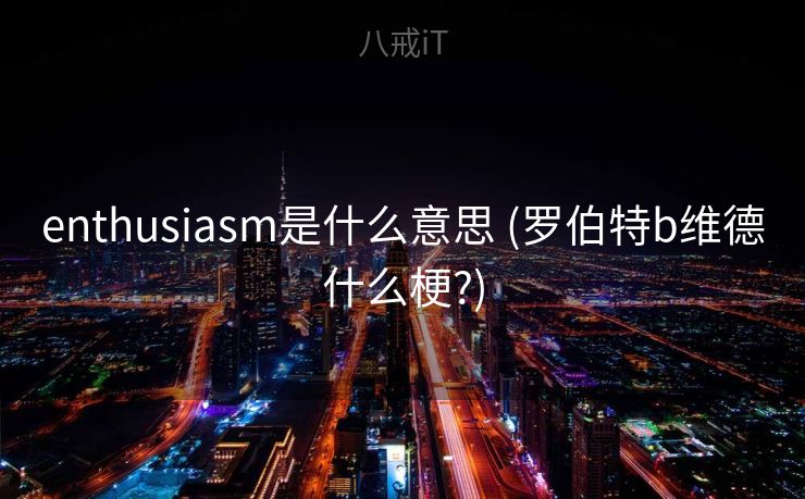 enthusiasm是什么意思 (罗伯特b维德什么梗?)