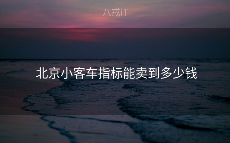  北京小客车指标能卖到多少钱