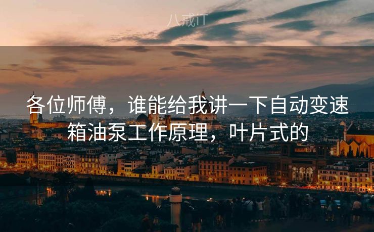 各位师傅，谁能给我讲一下自动变速箱油泵工作原理，叶片式的