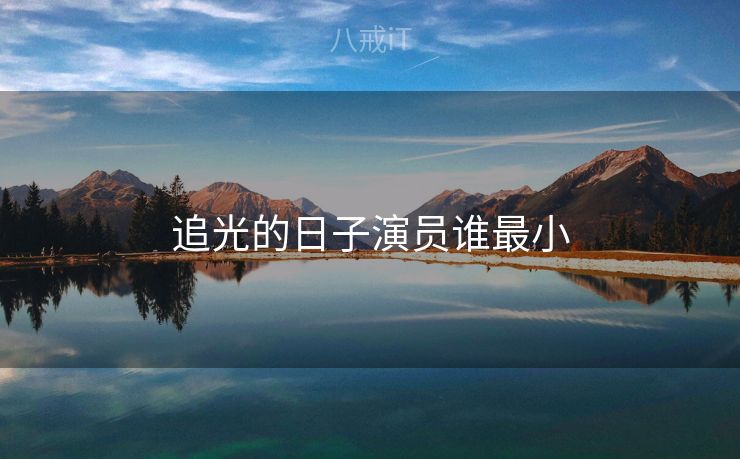 追光的日子演员谁最小