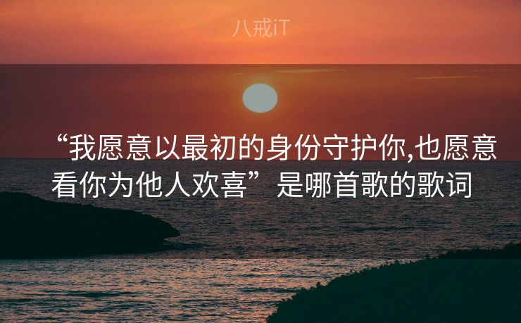 “我愿意以最初的身份守护你,也愿意看你为他人欢喜”是哪首歌的歌词