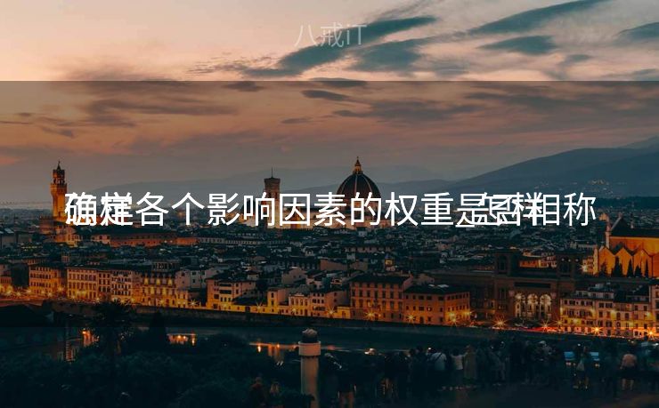 怎样
确定各个影响因素的权重_怎样
确定各个影响因素的权重是否相称
