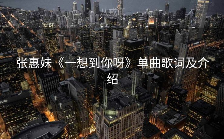 张惠妹《一想到你呀》单曲歌词及介绍