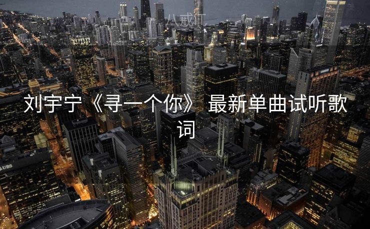 刘宇宁《寻一个你》 最新单曲试听歌词