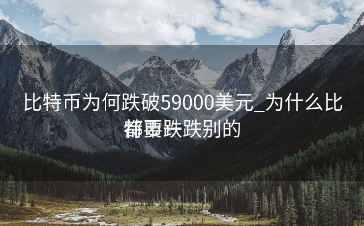 比特币为何跌破59000美元_为什么比特币一跌别的
都要跌