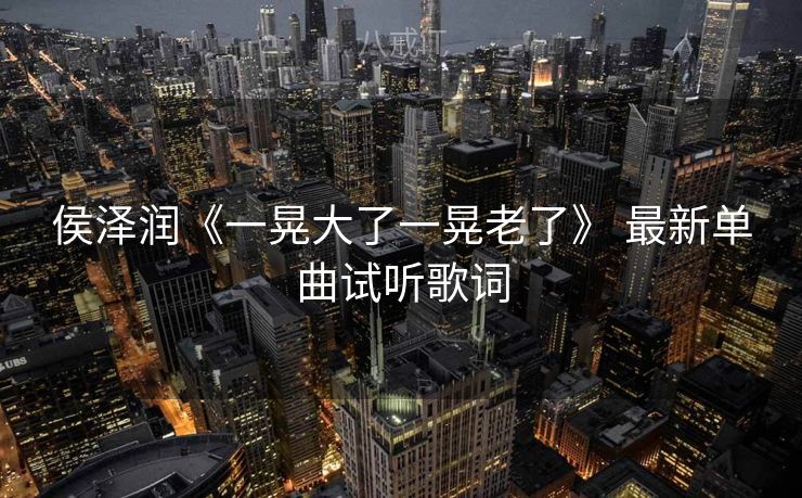 侯泽润《一晃大了一晃老了》 最新单曲试听歌词