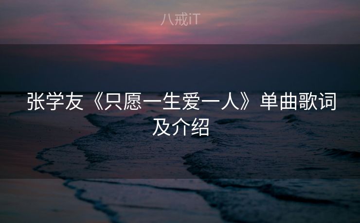 张学友《只愿一生爱一人》单曲歌词及介绍