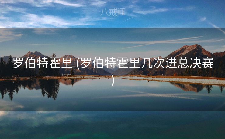 罗伯特霍里 (罗伯特霍里几次进总决赛) 罗伯特霍里 (罗伯特霍里几次进总决赛)