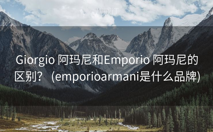 Giorgio 阿玛尼和Emporio 阿玛尼的区别？ (emporioarmani是什么品牌)