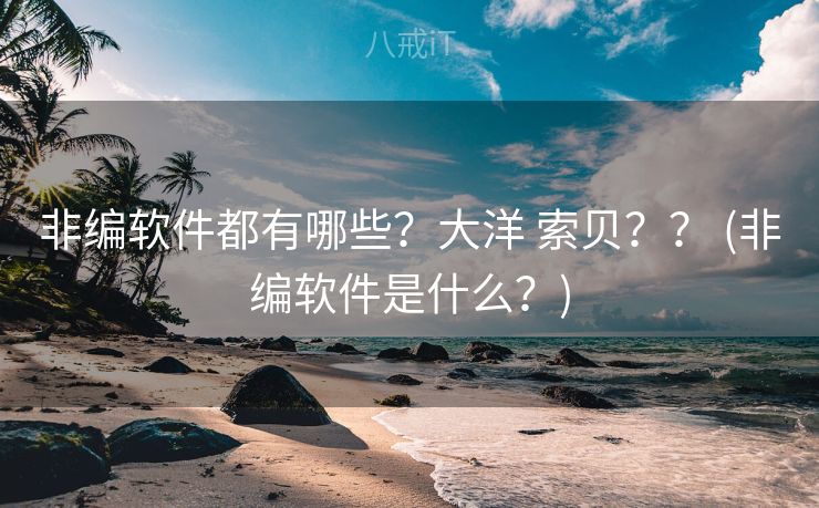非编软件都有哪些?大洋 索贝?? (非编软件是什么?) 非编软件都有哪些?大洋 索贝?? (非编软件是什么?)