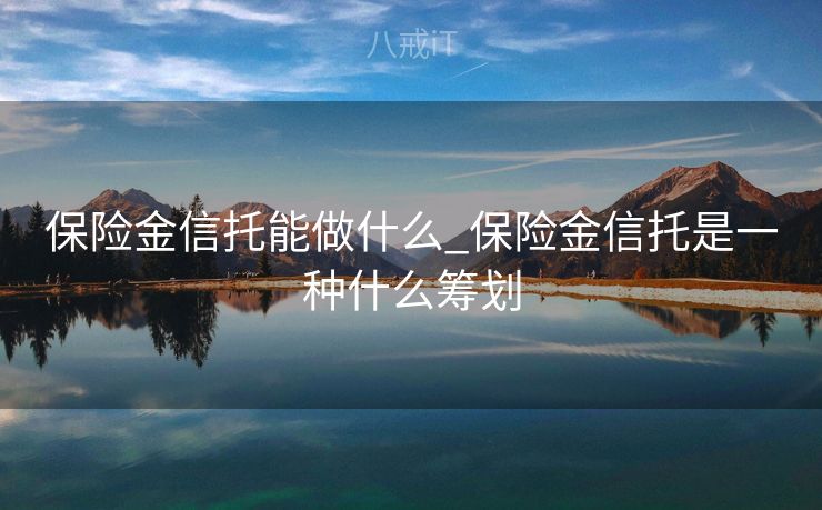 保险金信托能做什么_保险金信托是一种什么筹划
保险金信托能做什么_保险金信托是一种什么筹划