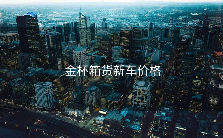  金杯箱货新车价格