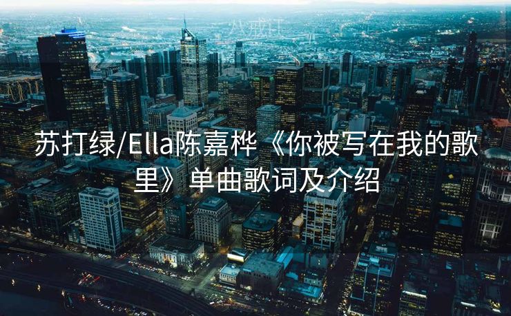 苏打绿/Ella陈嘉桦《你被写在我的歌里》单曲歌词及介绍