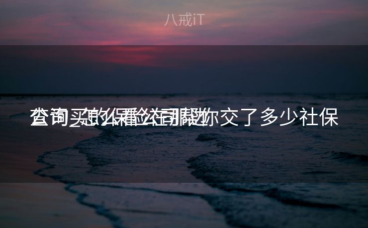 公司买的保险在那边
查询_怎么看公司帮你交了多少社保 公司买的保险在那边
查询_怎么看公司帮你交了多少社保