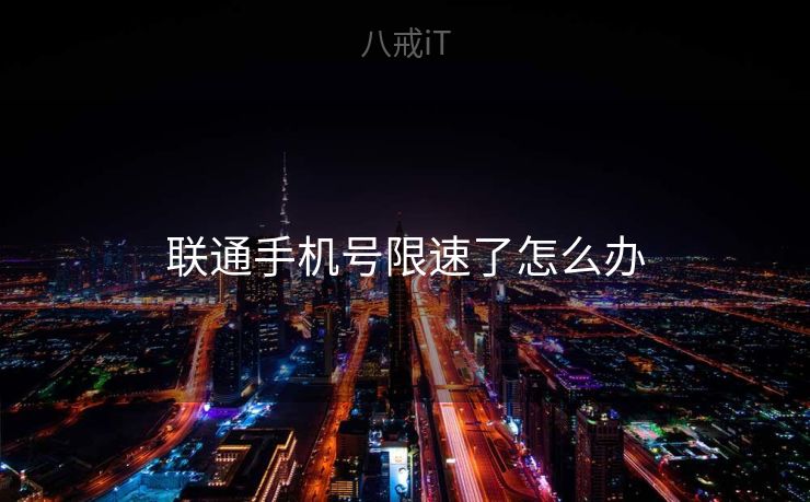 联通手机号限速了怎么办