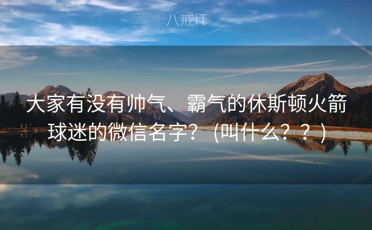 大家有没有帅气、霸气的休斯顿火箭球迷的微信名字？ (叫什么？？)