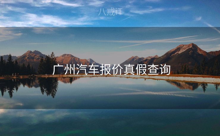 广州汽车报价真假查询 广州汽车报价真假查询