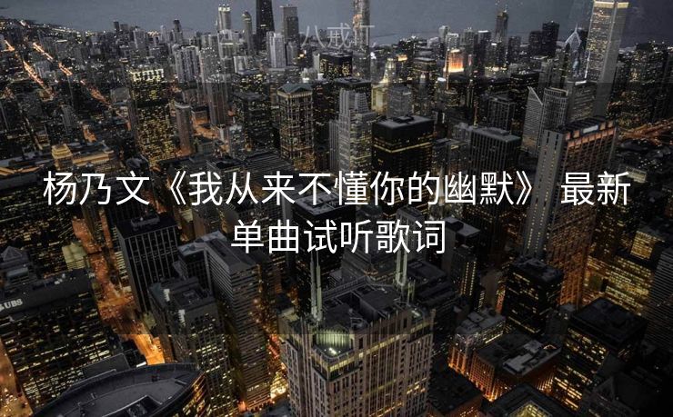 杨乃文《我从来不懂你的幽默》 最新单曲试听歌词