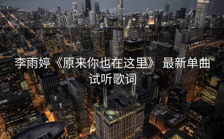 李雨婷《原来你也在这里》 最新单曲试听歌词