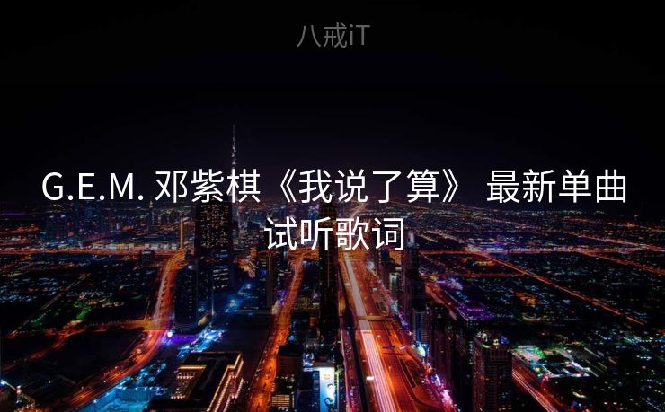 G.E.M. 邓紫棋《我说了算》 最新单曲试听歌词