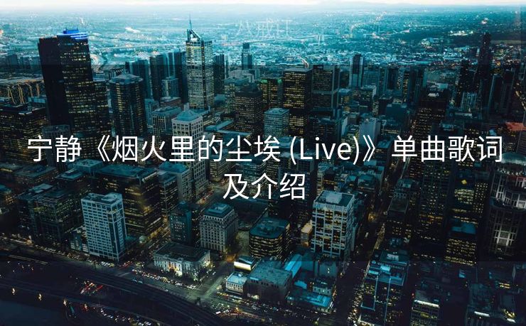 宁静《烟火里的尘埃 (Live)》单曲歌词及介绍 宁静《烟火里的尘埃 (Live)》单曲歌词及介绍